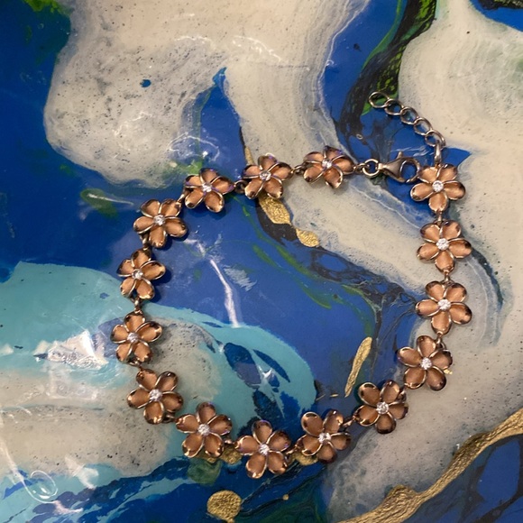 Rose Gold Vermeil Hawaii Hibiscus Bracelet - Picture 2 of 2